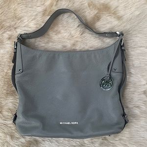 Michael Kors Gray Pebbled Leather Shoulder Bag